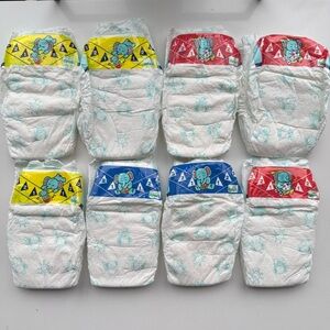 VINTAGE PAMPERS Lot of 8 Unused 1980s 1990s Elephant Print Diapers